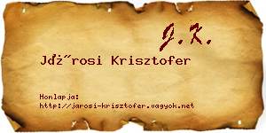 Járosi Krisztofer névjegykártya